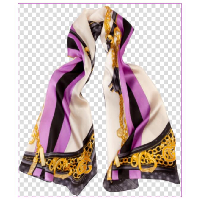 �坻� 紫色印花�L巾